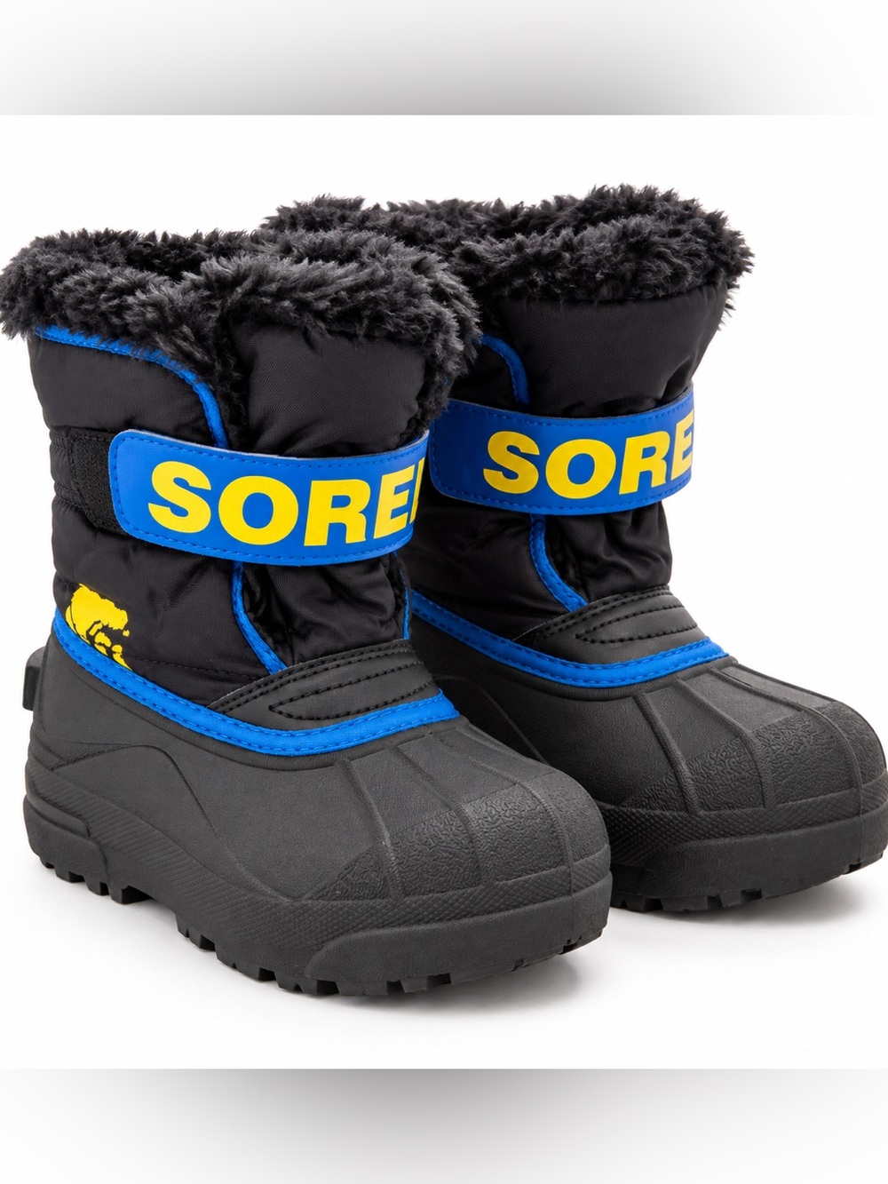 Sorel Snow Commander Kids Snow Boots Black Blue Size 11 Waterproof